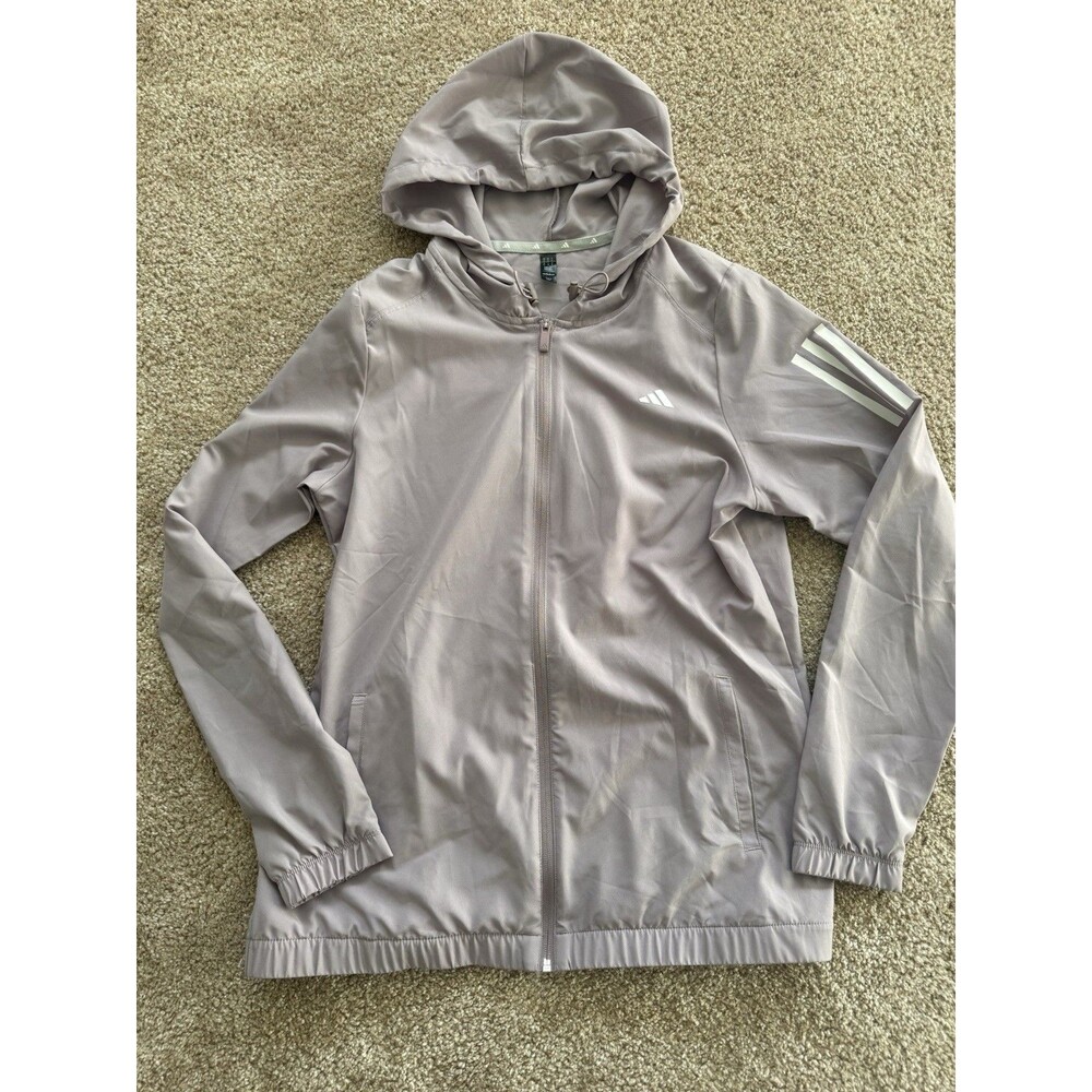 Adidas Hooded Wind Running Golf Jacket Fig Purple Lilac Women’s Size Medium